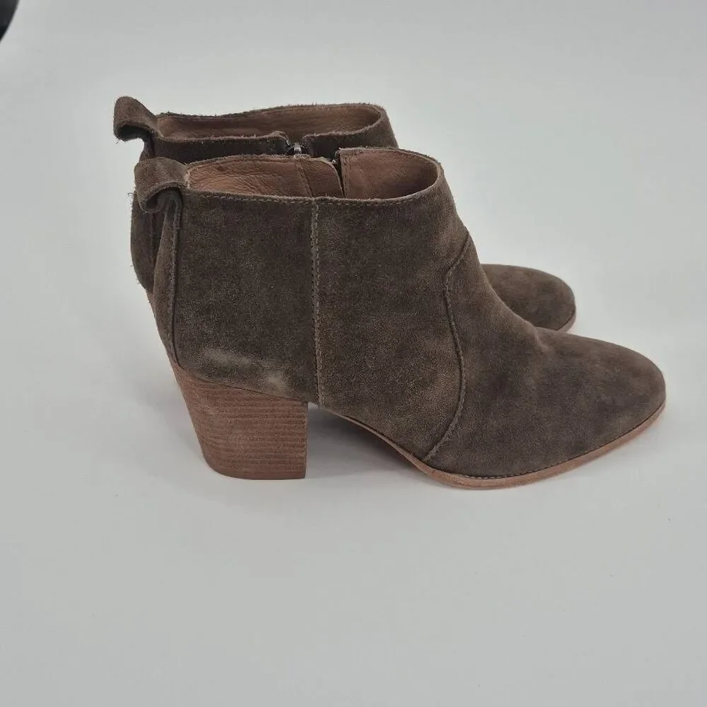 Madewell Ankle Boots Brenner Brown Suede Shoes Size 10